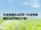 flv文件用什么打开（flv文件电脑怎么打开简介介绍）