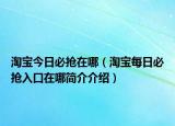 淘宝今日必抢在哪（淘宝每日必抢入口在哪简介介绍）