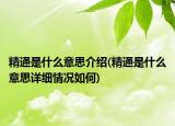 精通是什么意思介绍(精通是什么意思详细情况如何)