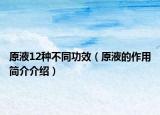 原液12种不同功效（原液的作用简介介绍）