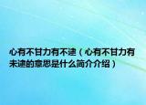 心有不甘力有不逮（心有不甘力有未逮的意思是什么简介介绍）