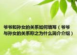 爷爷和孙女的关系如何填写（爷爷与孙女的关系称之为什么简介介绍）