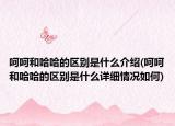 呵呵和哈哈的区别是什么介绍(呵呵和哈哈的区别是什么详细情况如何)