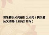 快乐的反义词是什么义词（快乐的反义词是什么简介介绍）