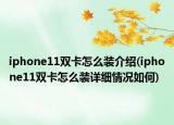iphone11双卡怎么装介绍(iphone11双卡怎么装详细情况如何)