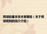 荷球的基本技术有哪些（关于荷球规则的简介介绍）