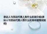 承运人与货运代理人有什么区别介绍(承运人与货运代理人有什么区别详细情况如何)
