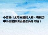 小雪是什么电视剧的人物（电视剧中小雪的扮演者是谁简介介绍）