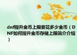dnf提升金币上限要花多少金币（DNF如何提升金币存储上限简介介绍）