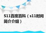 S11百度百科（s11时间简介介绍）