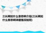 三长两短什么意思啊介绍(三长两短什么意思啊详细情况如何)