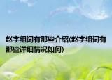 赵字组词有那些介绍(赵字组词有那些详细情况如何)