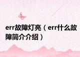 err故障灯亮（err什么故障简介介绍）