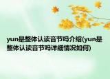 yun是整体认读音节吗介绍(yun是整体认读音节吗详细情况如何)