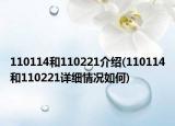 110114和110221介绍(110114和110221详细情况如何)