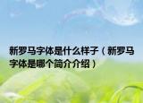 新罗马字体是什么样子（新罗马字体是哪个简介介绍）