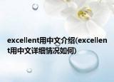 excellent用中文介绍(excellent用中文详细情况如何)