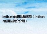 indicate的用法和搭配（indicate的用法简介介绍）