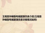 玉观音孙俪版电视剧演员表介绍(玉观音孙俪版电视剧演员表详细情况如何)