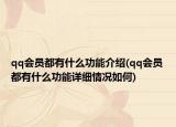 qq会员都有什么功能介绍(qq会员都有什么功能详细情况如何)