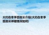大约在冬季百度云介绍(大约在冬季百度云详细情况如何)