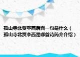 孤山寺北贾亭西后面一句是什么（孤山寺北贾亭西是哪首诗简介介绍）