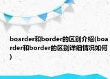 boarder和border的区别介绍(boarder和border的区别详细情况如何)