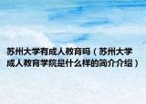 苏州大学有成人教育吗（苏州大学成人教育学院是什么样的简介介绍）