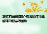 莫道不消魂解释介绍(莫道不消魂解释详细情况如何)