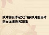 默片的具体定义介绍(默片的具体定义详细情况如何)