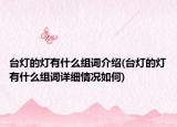 台灯的灯有什么组词介绍(台灯的灯有什么组词详细情况如何)