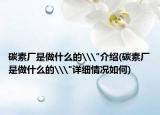 碳素厂是做什么的\