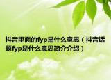抖音里面的fyp是什么意思（抖音话题fyp是什么意思简介介绍）