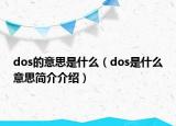 dos的意思是什么（dos是什么意思简介介绍）