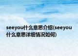 seeyou什么意思介绍(seeyou什么意思详细情况如何)