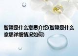 智障是什么意思介绍(智障是什么意思详细情况如何)