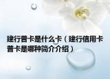 建行普卡是什么卡（建行信用卡普卡是哪种简介介绍）