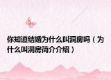 你知道结婚为什么叫洞房吗（为什么叫洞房简介介绍）