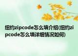 纽约zipcode怎么填介绍(纽约zipcode怎么填详细情况如何)