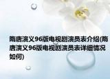 隋唐演义96版电视剧演员表介绍(隋唐演义96版电视剧演员表详细情况如何)