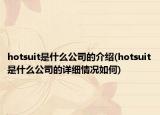 hotsuit是什么公司的介绍(hotsuit是什么公司的详细情况如何)
