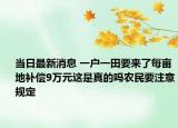 当日最新消息 一户一田要来了每亩地补偿9万元这是真的吗农民要注意规定