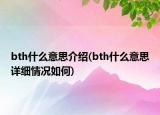 bth什么意思介绍(bth什么意思详细情况如何)