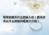 每年的夏天什么时候入伏（夏天伏天从什么时候开始简介介绍）