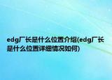 edg厂长是什么位置介绍(edg厂长是什么位置详细情况如何)