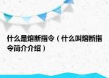 什么是熔断指令（什么叫熔断指令简介介绍）