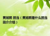 黄旭熙 担当（黄旭熙是什么担当简介介绍）