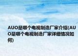 AUO是哪个电视制造厂家介绍(AUO是哪个电视制造厂家详细情况如何)