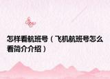 怎样看航班号（飞机航班号怎么看简介介绍）