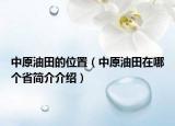 中原油田的位置（中原油田在哪个省简介介绍）